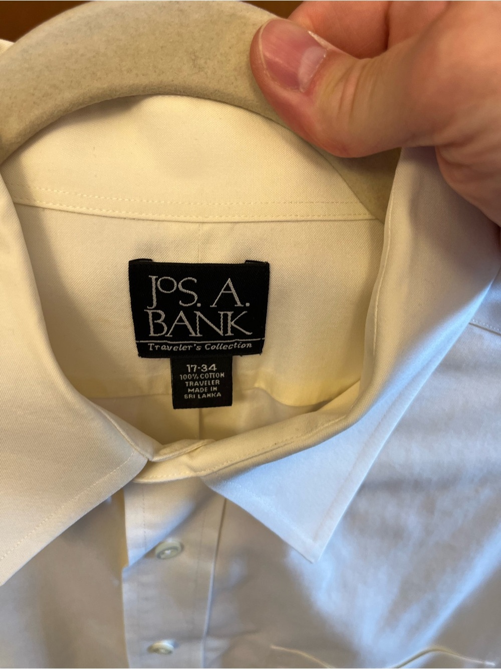 Jos. A. Bank Ecru / Cream Men's Dress Shirt - Traveler's Collection